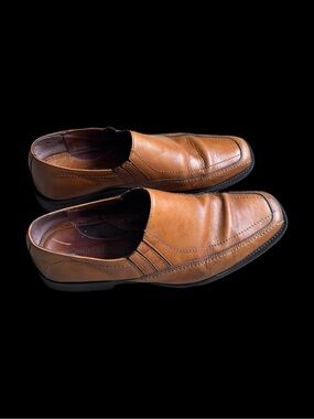 Johnston & Murphy Retro Tan Leather Comfort Slip-On Loafers Men’s Size 10 1/2
